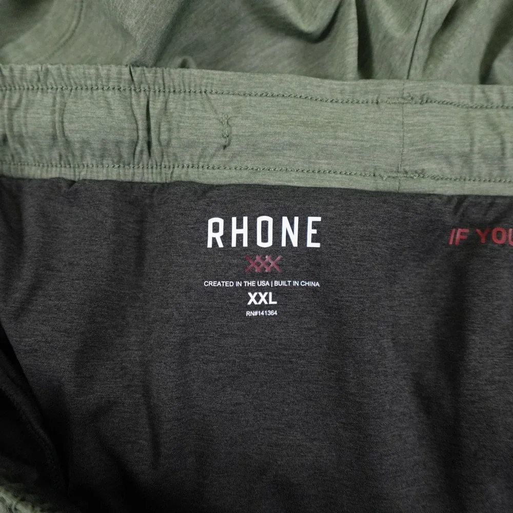 RHONE Shorts Mens 2XL Light Green Lined‎ Pull On Soft Gym Running Training